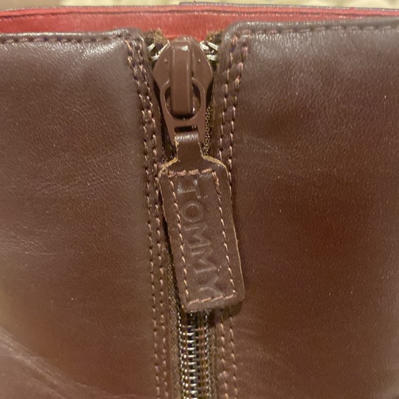 90s Vintage Tommy Hilfiger Leather Chunky Brown Boot size 5.5 - Picture 8 of 9